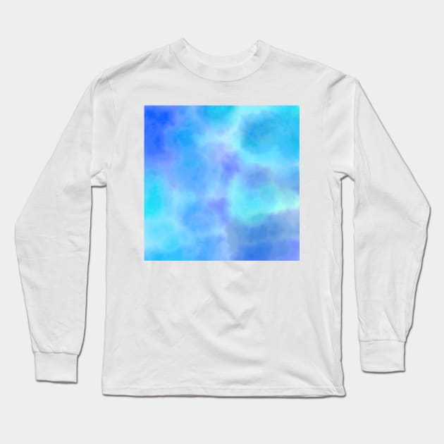 Blue Watercolor Long Sleeve T-Shirt by PanyaCreative
